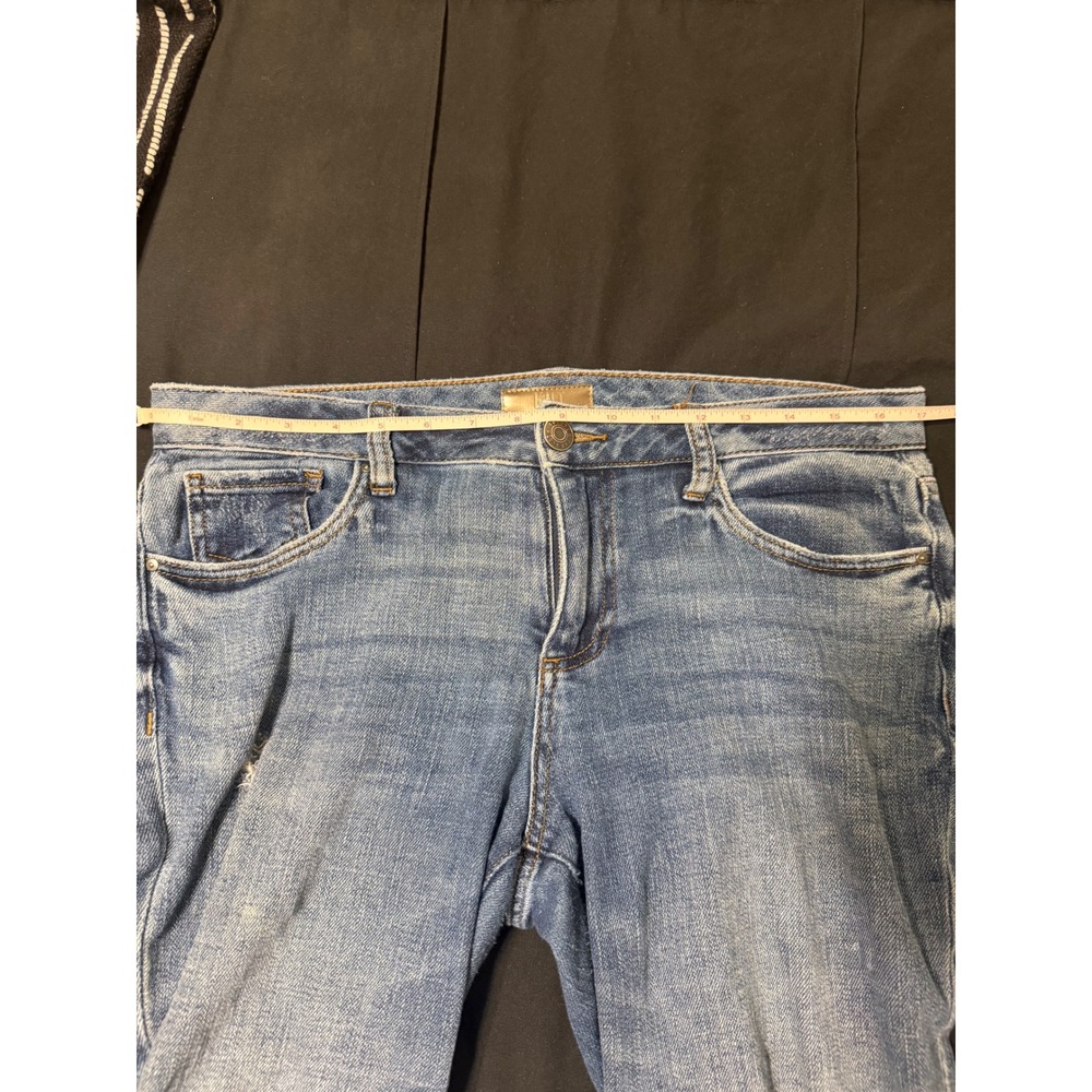 Kut from the Kloth Straight Leg Jeans Medium Wash Raw Hem Size 6 Cropped Denim - Picture 6 of 7